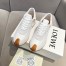 Loewe Women's Flow Runner Sneakers in White Nylon and Suede