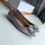 Manolo Blahnik Hangisi Flats In Grey Satin with Crystal Buckle