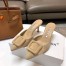 Manolo Blahnik Maysale Kitten Heel 50mm Mules In Beige Suede