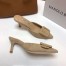 Manolo Blahnik Maysale Kitten Heel 50mm Mules In Beige Suede