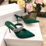 Manolo Blahnik Lutara Crystal 90mm Mules In Green Satin