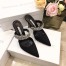 Manolo Blahnik Lutara Crystal 90mm Mules In Black Satin