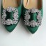 Manolo Blahnik Hangisi 70 Pumps In Green Satin