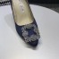 Manolo Blahnik Hangisi 70 Pumps In Navy Blue Satin