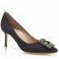 Manolo Blahnik Hangisi 70 Pumps In Black Satin