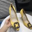 Manolo Blahnik Hangisi 70 Pumps In Yellow Satin