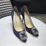 Manolo Blahnik Hangisi 105 Pumps In Navy Blue Satin