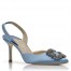 Manolo Blahnik Hangisi 70 Slingback Pumps in Light Blue Satin