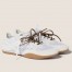 Miu Miu Gymnasium Sneakers in White Mesh and Suede 