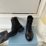 Prada Ankle Boots in Black Brushed Leather and Re-Nylon