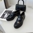 Prada Women's Loafers In Black Brushed Leather 