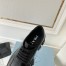 Prada Monolith Lace-up Loafers in Black Brushed Leather