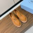 Prada Women's Loafers in Brown Grained Leather 