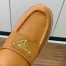 Prada Women's Loafers in Brown Grained Leather 
