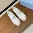 Prada Women's Loafers in White Grained Leather 