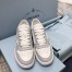 Prada Men's Downtown Sneakers in White and Grey Leather