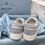 Prada Men's Downtown Sneakers in White and Grey Leather