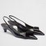 Prada Slingback Pumps 45mm in Black Brushed Leather 