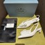 Prada Pumps 45mm in White Leather with Floral Appliques