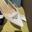 Prada Slingback Pumps 55mm in White Patent Leather