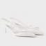 Prada Slingback Pumps 45mm in White Patent Leather
