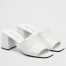 Prada Heeled Slide Sandals 65mm In White Nappa Leather