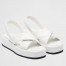 Prada Flatform Sandals In White Quilted Nappa Leather