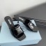 Prada Heeled Slide Sandals 65mm In Black Leather