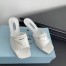 Prada Heeled Slide Sandals 65mm In White Leather