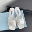 Prada Heeled Slide Sandals 65mm In White Leather