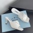 Prada Heeled Slide Sandals 65mm In White Leather