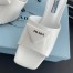 Prada Heeled Slide Sandals 65mm In White Leather