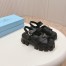 Prada Monolith Sandals in Black Rubber