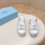 Prada Monolith Sandals in White Rubber 