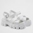 Prada Monolith Sandals in White Rubber 