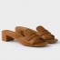 Prada Heeled Slides 35mm in Brown Calfskin