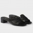 Prada Heeled Slides 35mm in Black Calfskin
