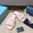 Prada Women's Slides In Pink Shearling