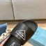 Prada Black Leather Slides with Printed Triangle Logo