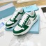 Prada Downtown Sneakers in White and Green Calfskin