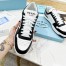 Prada Downtown Sneakers in White and Black Calfskin