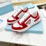 Prada Downtown Sneakers in White and Red Calfskin