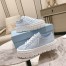 Prada Double Wheel Sneakers In Blue Nylon Gabardine