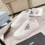 Prada Double Wheel Sneakers In White Nylon Gabardine