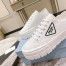 Prada Double Wheel Sneakers In White Nylon Gabardine