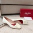Roger Vivier Strass Heel Covered Buckle Ballerinas In White Patent Leather