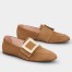 Roger Vivier Soft Metal Buckle Loafers In Brown Suede