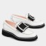 Roger Vivier Viv' Rangers Stitch Strass Loafers In White Leather