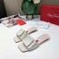 Roger Vivier Covered Buckle Mules in White Leather