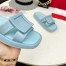 Roger Vivier Vivier Slide Covered Buckle Mules in Blue Patent Leather